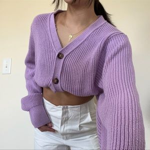 Asos x Glamorous Purple Knit Cardigan Sweater